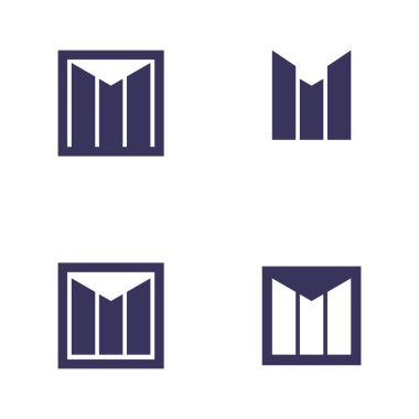 M Harfi Logo Şablonu vektör çizimi tasarımı