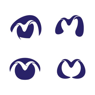 M Harfi Logo Şablonu vektör çizimi tasarımı