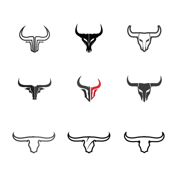 Logo Cuerno Toro Símbolo Plantilla Iconos Aplicación — Vector de stock