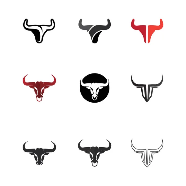 Bull Logo Corno Simbolo Icone Modello App — Vettoriale Stock