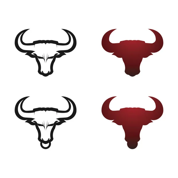 Bull Hoorn Logo Symbool Template Pictogrammen App — Stockvector
