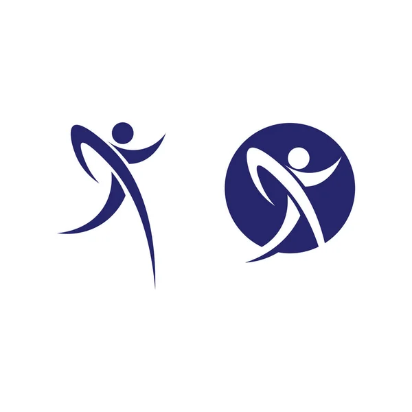 Abstrakte Menschen Logo Design Fun People Gesunde Menschen Sport Community — Stockvektor
