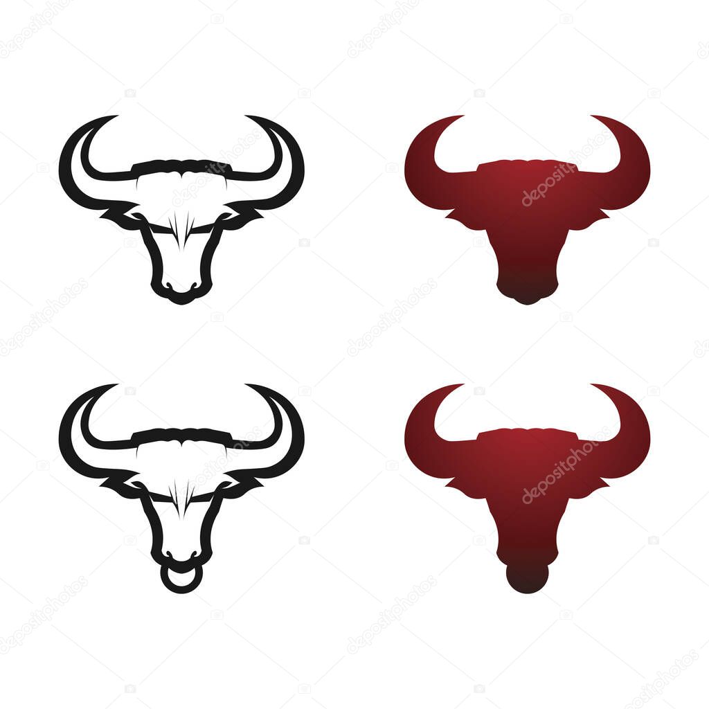 Bull horn logo and symbol template icons app