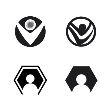 People Icon çalışma grubu Vektör logo illüstrasyon tasarımı