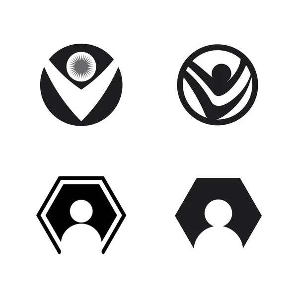 Grupo Trabalho People Icon Design Ilustração Logotipo Vetor — Vetor de Stock