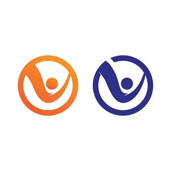 People Icon Çalışma Grubu Vektör Logo Illüstrasyon Tasarımı — Stok Vektör