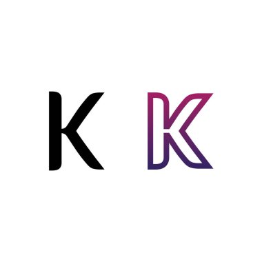  K harfi logo tasarım şablonu. Ticari finans logosu için grafiksel alfabe sembolü. Şirket İş Kimliği için Grafik Alfabesi Sembolü.