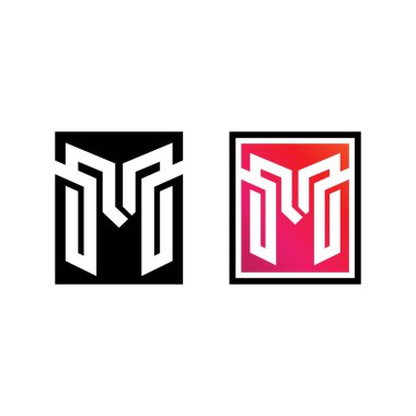 M harfi logo tasarımı vektör kimlik simgesi işareti 
