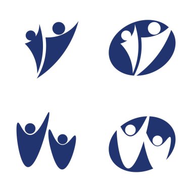 People Icon çalışma grubu Vektör logo illüstrasyon tasarımı