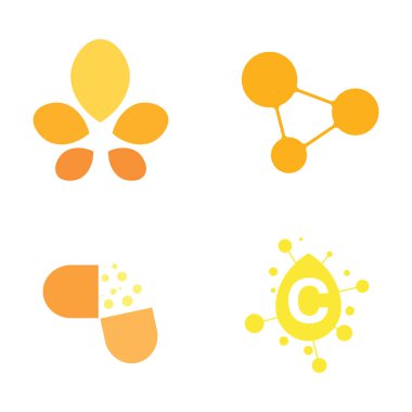 C vitamini logo vektör tasarımı vektör sağIık besin
