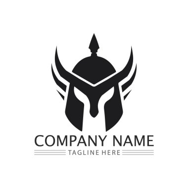 Spartalı ve gladyatör logo simgesi vektör dizayn etti