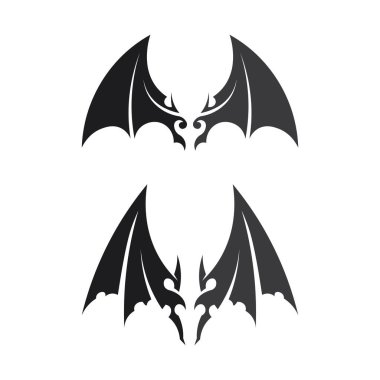 Kanatlar logo vektör simgesi çizim şablonu