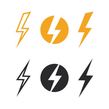 Flash Electric Logo Vector simge tasarım şablonu. Bolt Enerji Simgesi. Elektrik logosu flaş vektör cıvatası