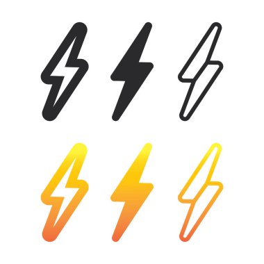 Flash Electric Logo Vector simge tasarım şablonu. Bolt Enerji Simgesi. Elektrik logosu flaş vektör cıvatası