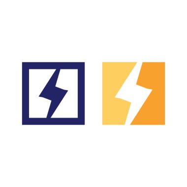 Flash Electric Logo Vector simge tasarım şablonu. Bolt Enerji Simgesi. Elektrik logosu flaş vektör cıvatası