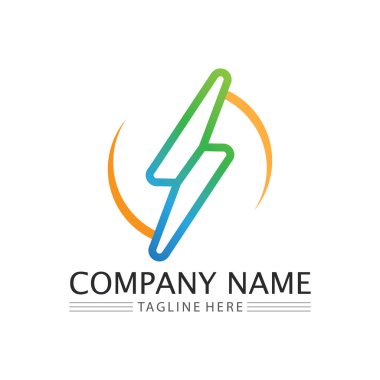 Flash Electric Logo Vector simge tasarım şablonu. Bolt Enerji Simgesi. Elektrik logosu flaş vektör cıvatası
