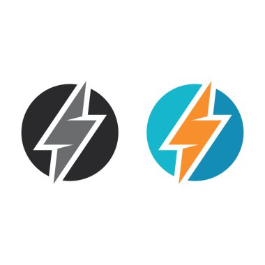 Flash Electric Logo Vector simge tasarım şablonu. Bolt Enerji Simgesi. Elektrik logosu flaş vektör cıvatası
