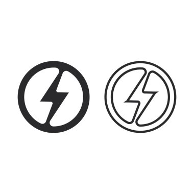 Flash Electric Logo Vector simge tasarım şablonu. Bolt Enerji Simgesi. Elektrik logosu flaş vektör cıvatası