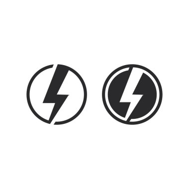 Flash Electric Logo Vector simge tasarım şablonu. Bolt Enerji Simgesi. Elektrik logosu flaş vektör cıvatası