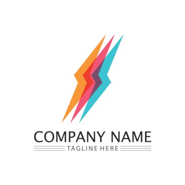 Flash Electric Logo Vector simge tasarım şablonu. Bolt Enerji Simgesi. Elektrik logosu flaş vektör cıvatası