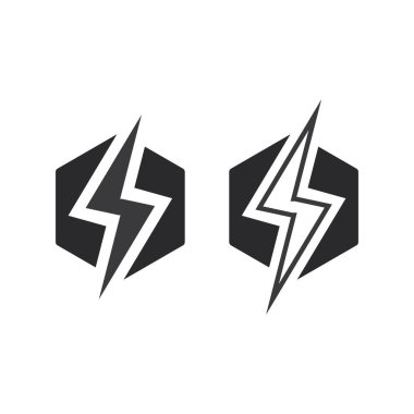 Flash Electric Logo Vector simge tasarım şablonu. Bolt Enerji Simgesi. Elektrik logosu flaş vektör cıvatası