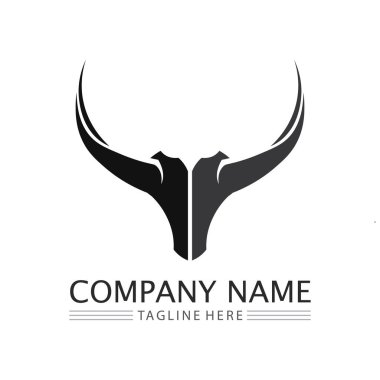 Bull logo and horn symbols cow vector template icons app