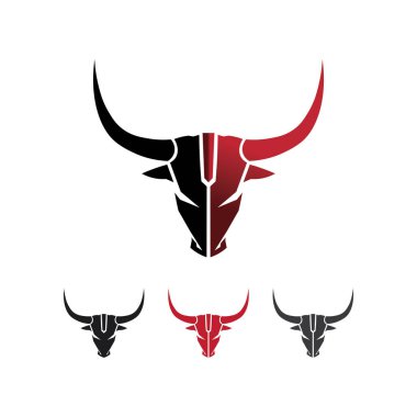 bull and cow logo design icon vector horn animals