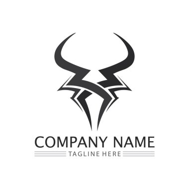 bull and cow logo design icon vector horn animals