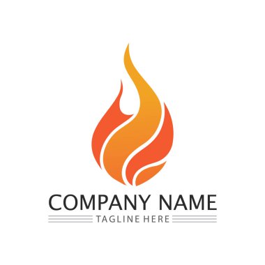 ateş alev logosu vektör tasarım şablonu
