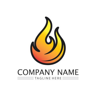 ateş alev logosu vektör tasarım şablonu