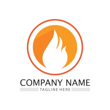 ateş alev logosu vektör tasarım şablonu