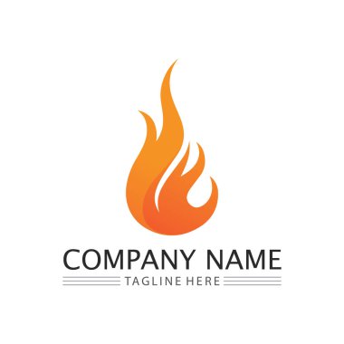 ateş alev logosu vektör tasarım şablonu