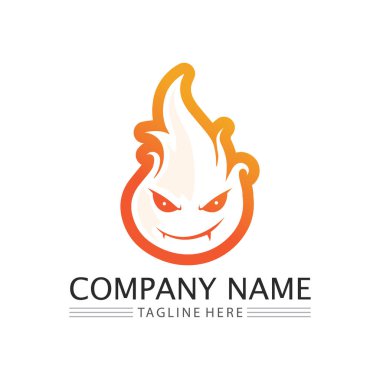 ateş alev logosu vektör tasarım şablonu