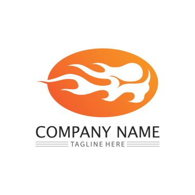 ateş alev logosu vektör tasarım şablonu