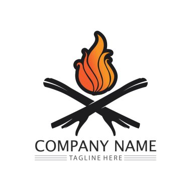 ateş alev logosu vektör tasarım şablonu