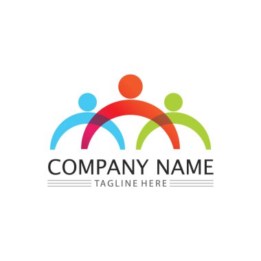 People Icon çalışma grubu Vektör logo illüstrasyon tasarımı