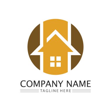 Logo vektör illüstrasyon tasarımı, Emlak logo şablonu, logo simgesi simgesi