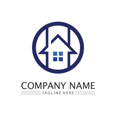 Logo vektör illüstrasyon tasarımı, Emlak logo şablonu, logo simgesi simgesi