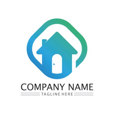 Logo vektör illüstrasyon tasarımı, Emlak logo şablonu, logo simgesi simgesi