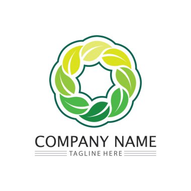 Ağaç logosu vektör illüstrasyon tasarımı. Ağaç logosundan bir ağaç şablonunun vektör silueti ve yaşam tasarımı illüstrasyonunun kök ağacı