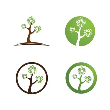 Doğa sembolü şablonu için yaprak logosu tasarım vektörü düzenlenebilir, Yeşil yapraklı logo ekoloji doğa element vektörü simgesi