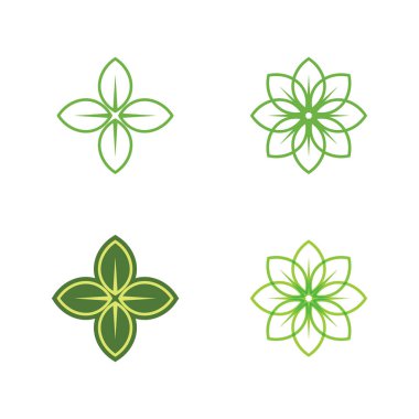 Doğa sembolü şablonu için yaprak logosu tasarım vektörü düzenlenebilir, Yeşil yapraklı logo ekoloji doğa element vektörü simgesi