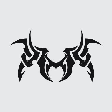 siyah kabile vektör logo tasarımı simgesi ve kabile imzası