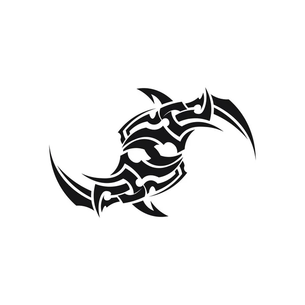 Black Tribal Vector Logo Design Icon Sign Tribal — Stock Vector