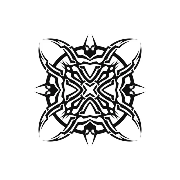 Icône Conception Logo Vectoriel Tribal Noir Signe Tribal — Image vectorielle