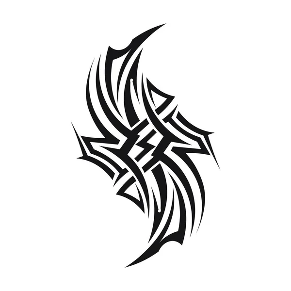 Icône Conception Logo Vectoriel Tribal Noir Signe Tribal — Image vectorielle