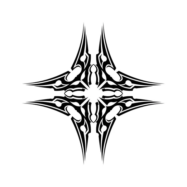 Nero Tribale Vettoriale Logo Icona Design Segno Tribale — Vettoriale Stock