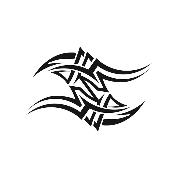 Nero Tribale Vettoriale Logo Icona Design Segno Tribale — Vettoriale Stock