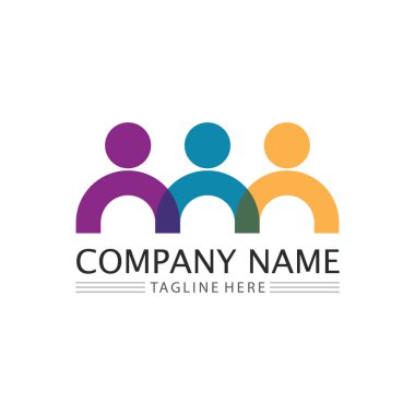 People Icon çalışma grubu Vektör logo illüstrasyon tasarımı