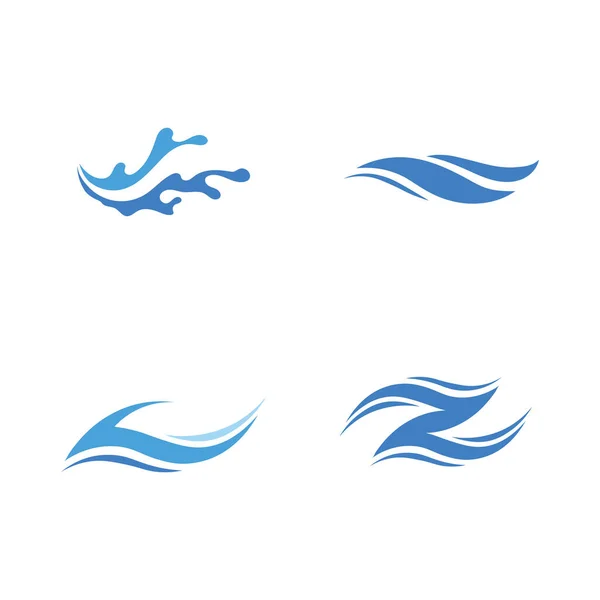 Vague Eau Logo Isolé Forme Ronde Logotype Couleur Bleue Image — Image vectorielle